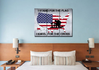 Stand For The Flag American Flag Patriotic Wall Art - Christian Canvas Wall Art