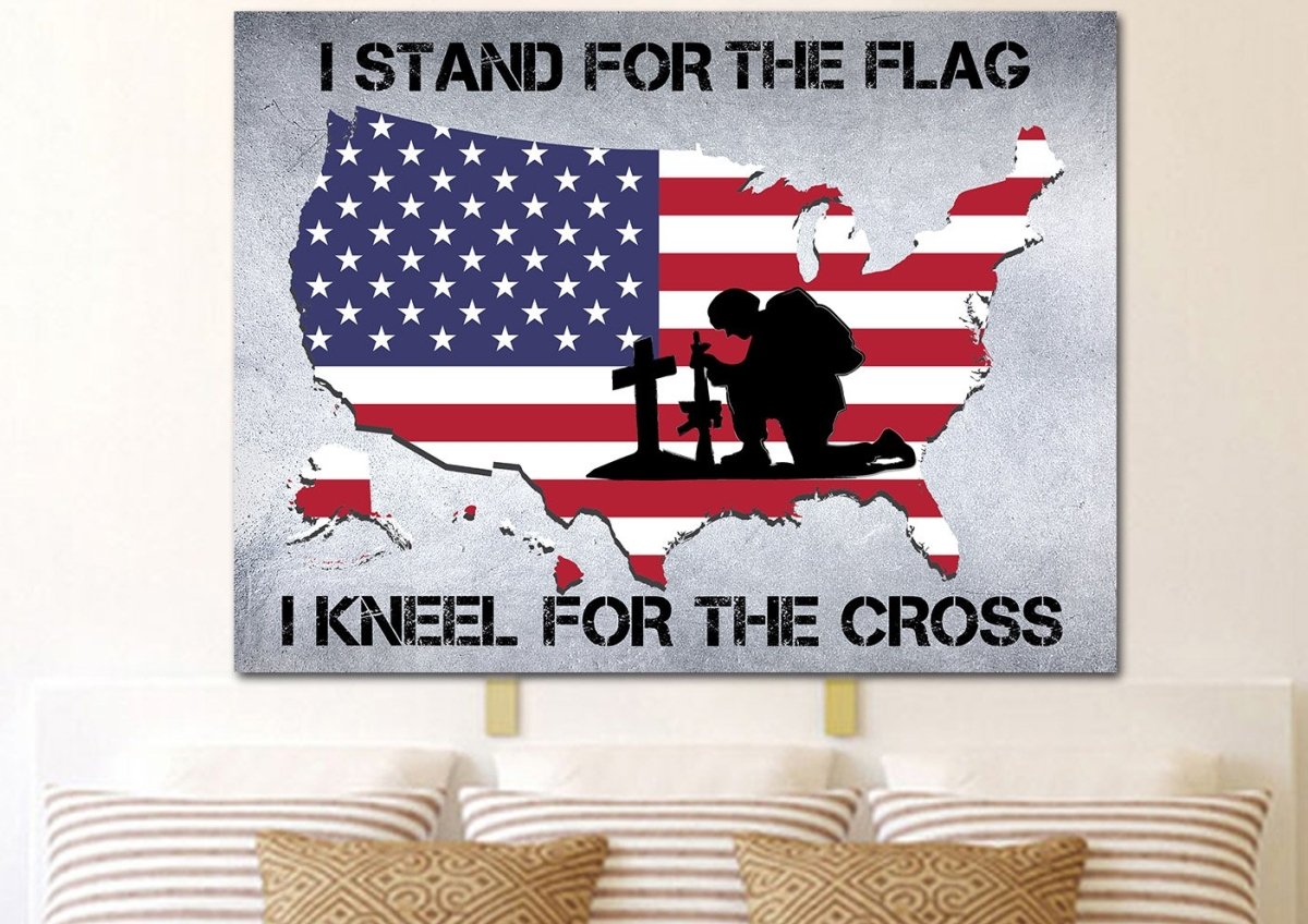 Stand For The Flag American Flag Patriotic Wall Art - Christian Canvas Wall Art