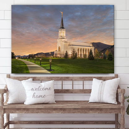Star Valley Temple Eventide Canvas Wall Art - Jesus Christ Picture - Canvas Christian Wall Art