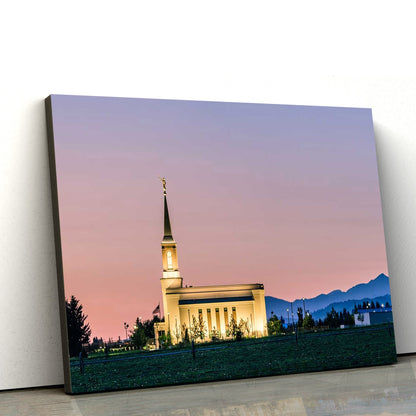 Star Valley Temple Summer Dusk Canvas Wall Art - Jesus Christ Picture - Canvas Christian Wall Art