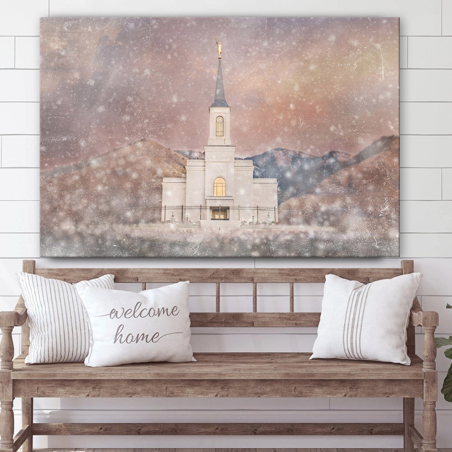 Star Valley Wyoming Temple Snow Canvas Wall Art - Jesus Christ Picture - Canvas Christian Wall Art