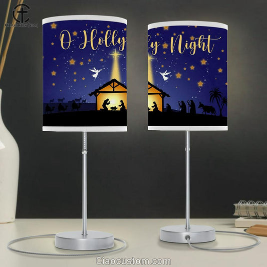Starry Night Christmas - O Holy Night Table Lamp For Bedroom - Christian Room Decor