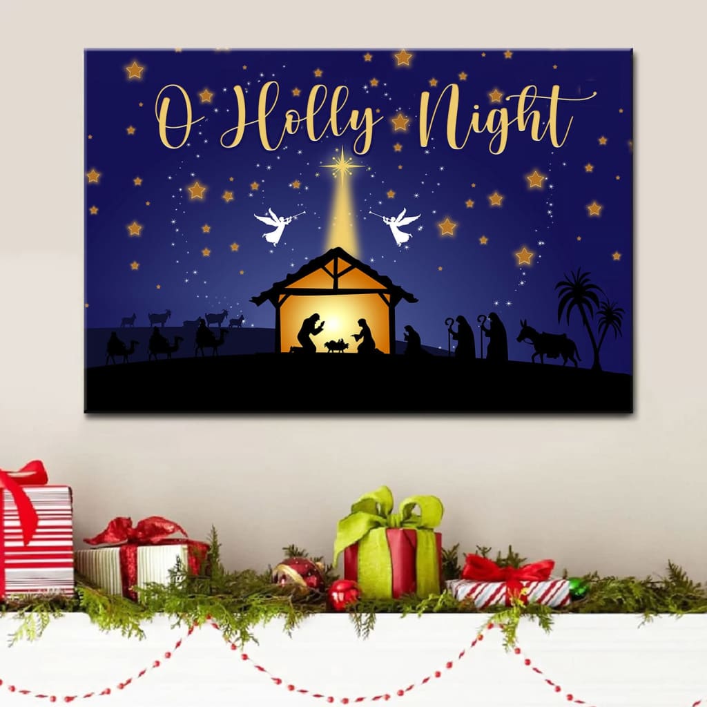 Starry Night Christmas, O Holy Night Wall Art Canvas - Religious Wall Decor