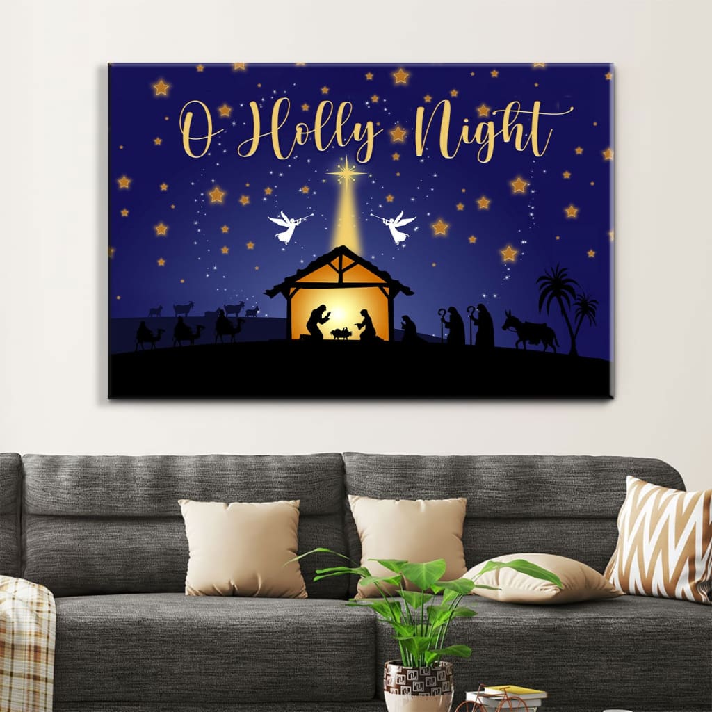 Starry Night Christmas, O Holy Night Wall Art Canvas - Religious Wall Decor