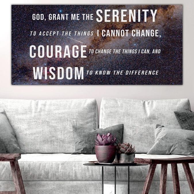 Starry Skies & Serenity Prayer Wall Art - Christian Canvas Wall Art