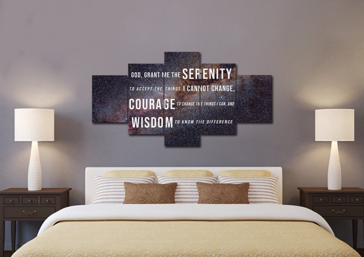 Starry Skies & Serenity Prayer Wall Art - Christian Canvas Wall Art