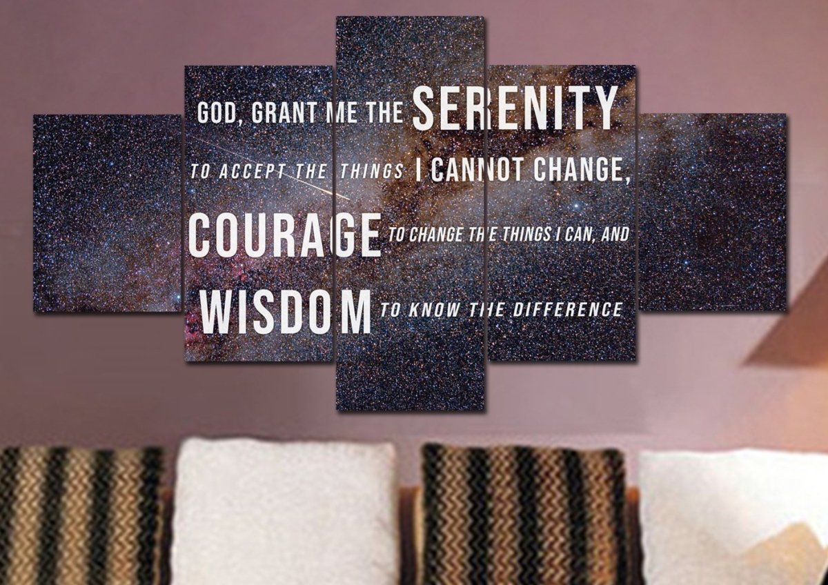 Starry Skies & Serenity Prayer Wall Art - Christian Canvas Wall Art