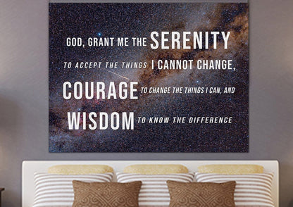 Starry Skies & Serenity Prayer Wall Art - Christian Canvas Wall Art