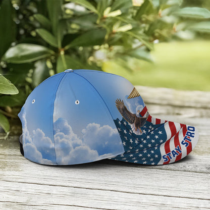Stay Strong America Eagle And Nurse Sign Baseball Cap
