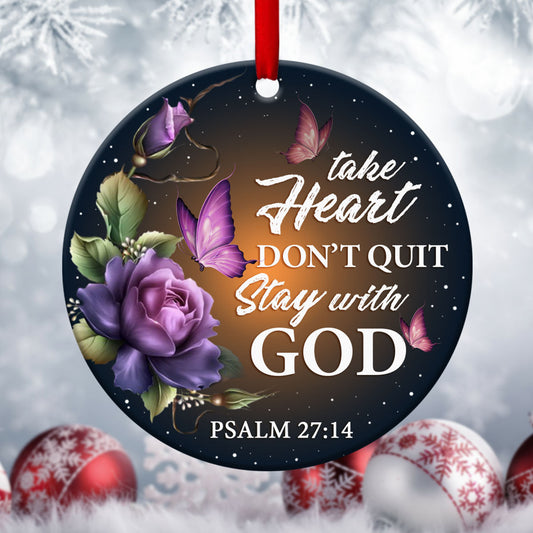 Stay With God - Amazing Christian Ceramic Circle Ornament - Christmas Decor - Funny Ornament