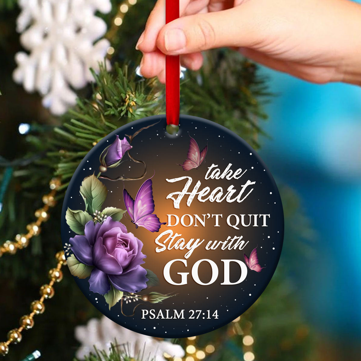 Stay With God - Amazing Christian Ceramic Circle Ornament - Christmas Decor - Funny Ornament
