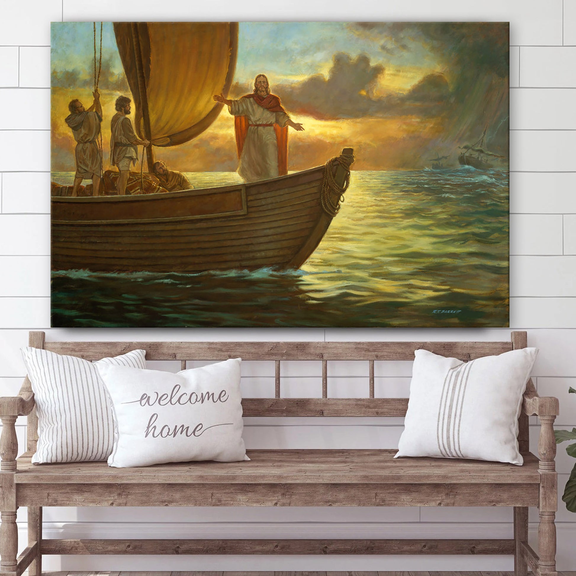 Stilling The Storm Canvas Picture - Jesus Canvas Wall Art - Christian Wall Art