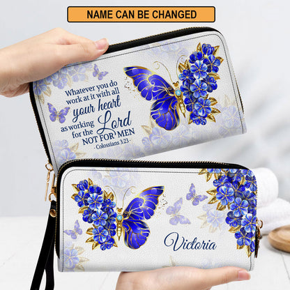 Stunning Colossians 323 Butterfly And Flower Religious Gifts For Women Clutch Purse For Women - Personalized Name - Christian Gifts For Women