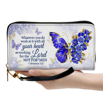 Stunning Colossians 323 Butterfly And Flower Religious Gifts For Women Clutch Purse For Women - Personalized Name - Christian Gifts For Women