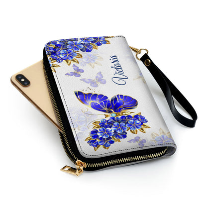 Stunning Colossians 323 Butterfly And Flower Religious Gifts For Women Clutch Purse For Women - Personalized Name - Christian Gifts For Women