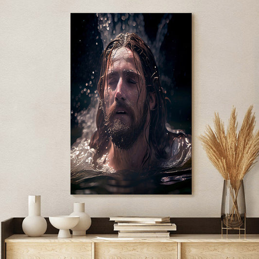 Stunning Digital Of Jesus Baptism - Jesus Canvas Pictures - Christian Wall Art