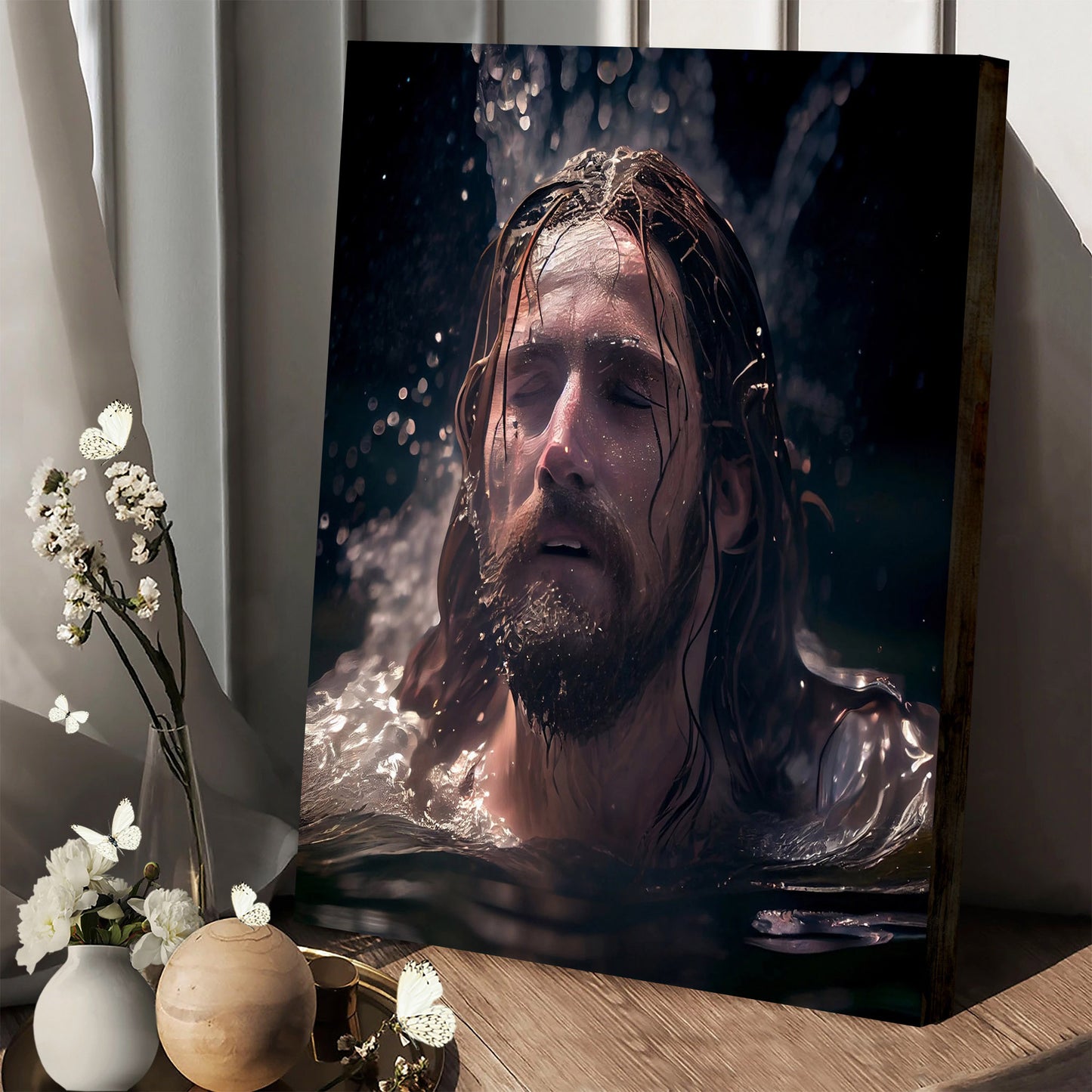 Stunning Digital Of Jesus Baptism - Jesus Canvas Pictures - Christian Wall Art