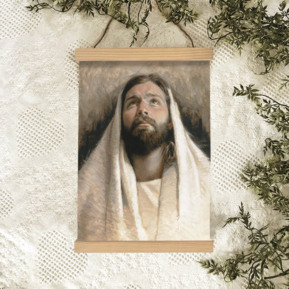Submission Hanging Canvas Wall Art - Jesus Picture - Jesus Portrait Canvas - Religious Canvas