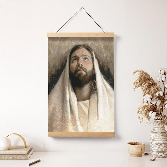 Submission Hanging Canvas Wall Art - Jesus Picture - Jesus Portrait Canvas - Religious Canvas