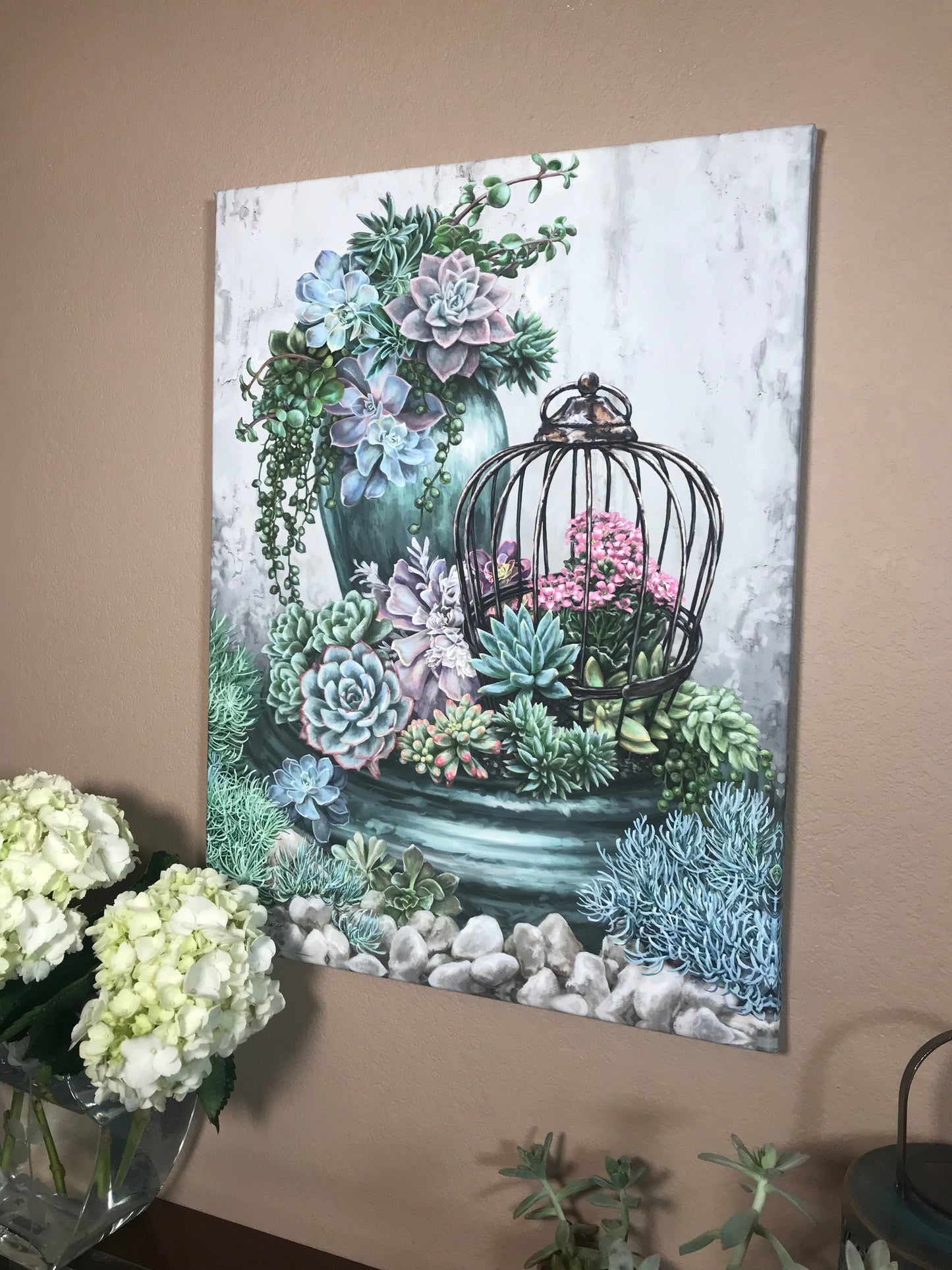 Succulent Garden Canvas Wall Art - Christian Wall Decor - Religious Gift