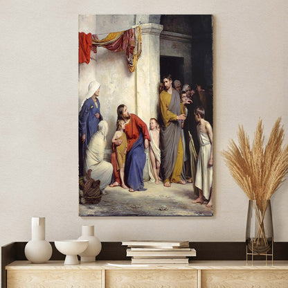 Suffer The Children To Come Unto Me Canvas Wall Art - Christan Wall Decor