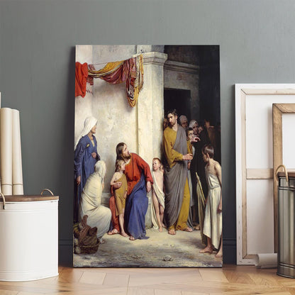 Suffer The Children To Come Unto Me Canvas Wall Art - Christan Wall Decor