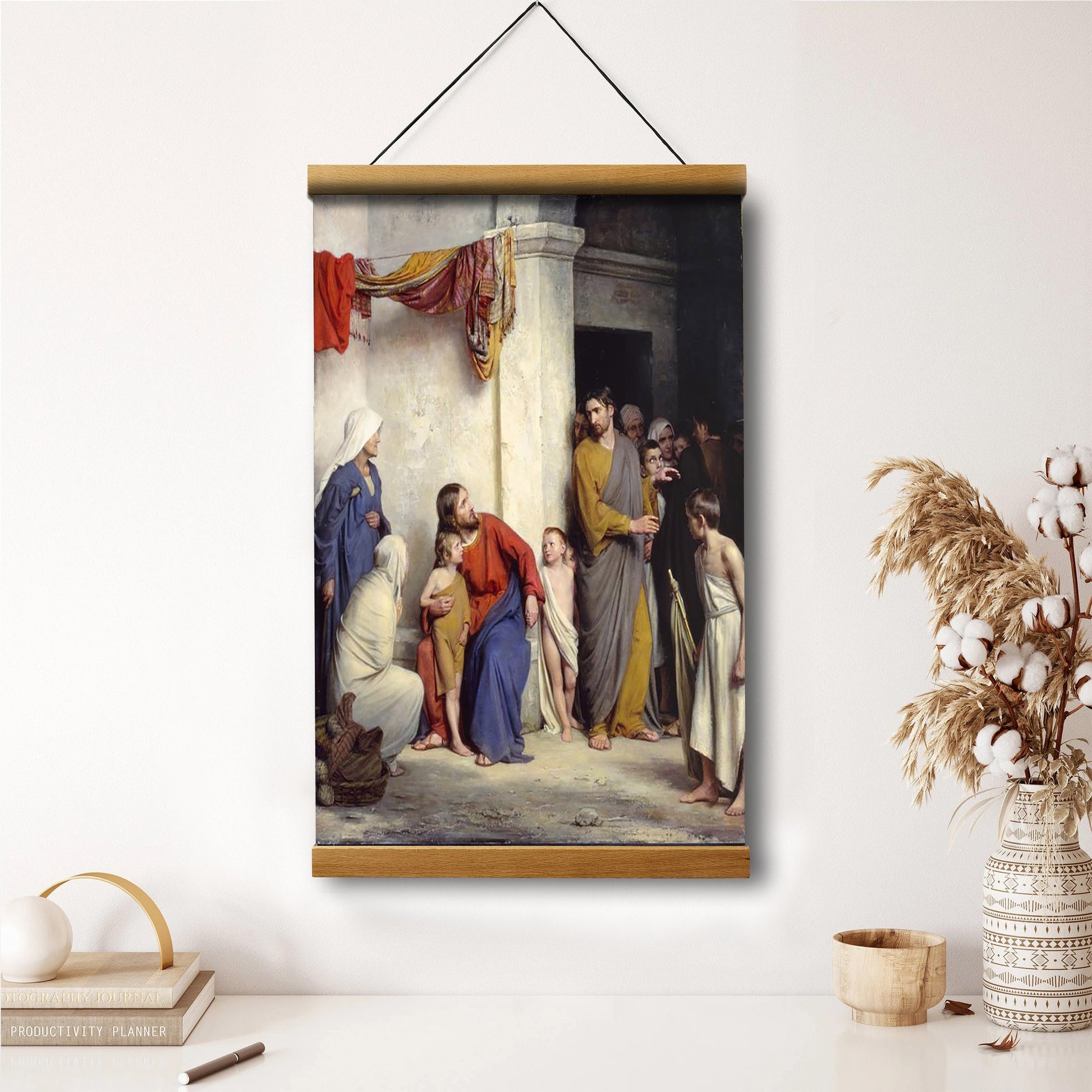 Suffer The Children To Come Unto Me Hanging Canvas Wall Art - Christan Wall Decor - Religious Canvas