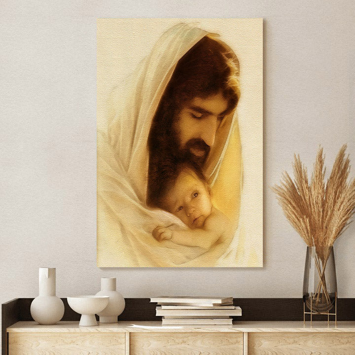 Suffer The Little Children  Canvas Wall Art - Jesus Canvas Pictures - Christian Wall Art