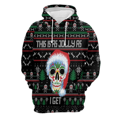 Sugar Skull Christmas All Over Print 3D Hoodie For Men And Women, Best Gift For Dog lovers, Best Outfit Christmas