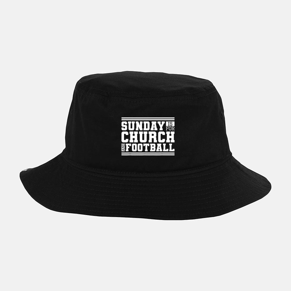 Sunday Is For Church And Football, Christian Jesus Football Bucket Hat