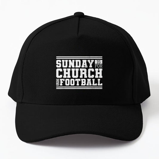 Sunday Is For Church And Football, Christian Jesus Football Cap