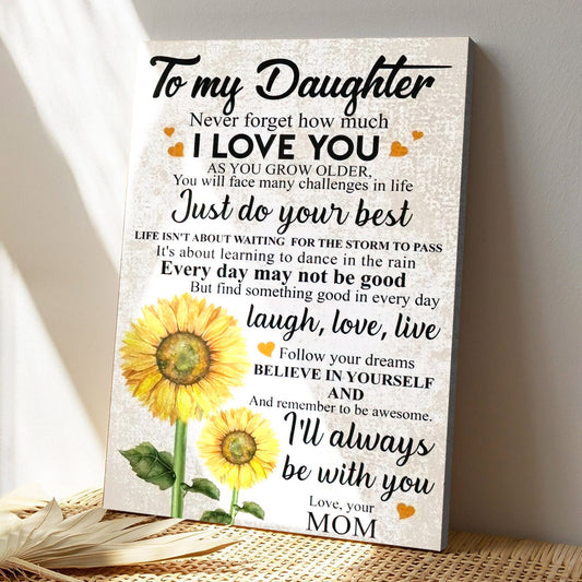Mon To My Daughter - I'll Always Be With You - Mon Daughter Canvas Prints - Best Gift For  Daughter - Ciaocustom