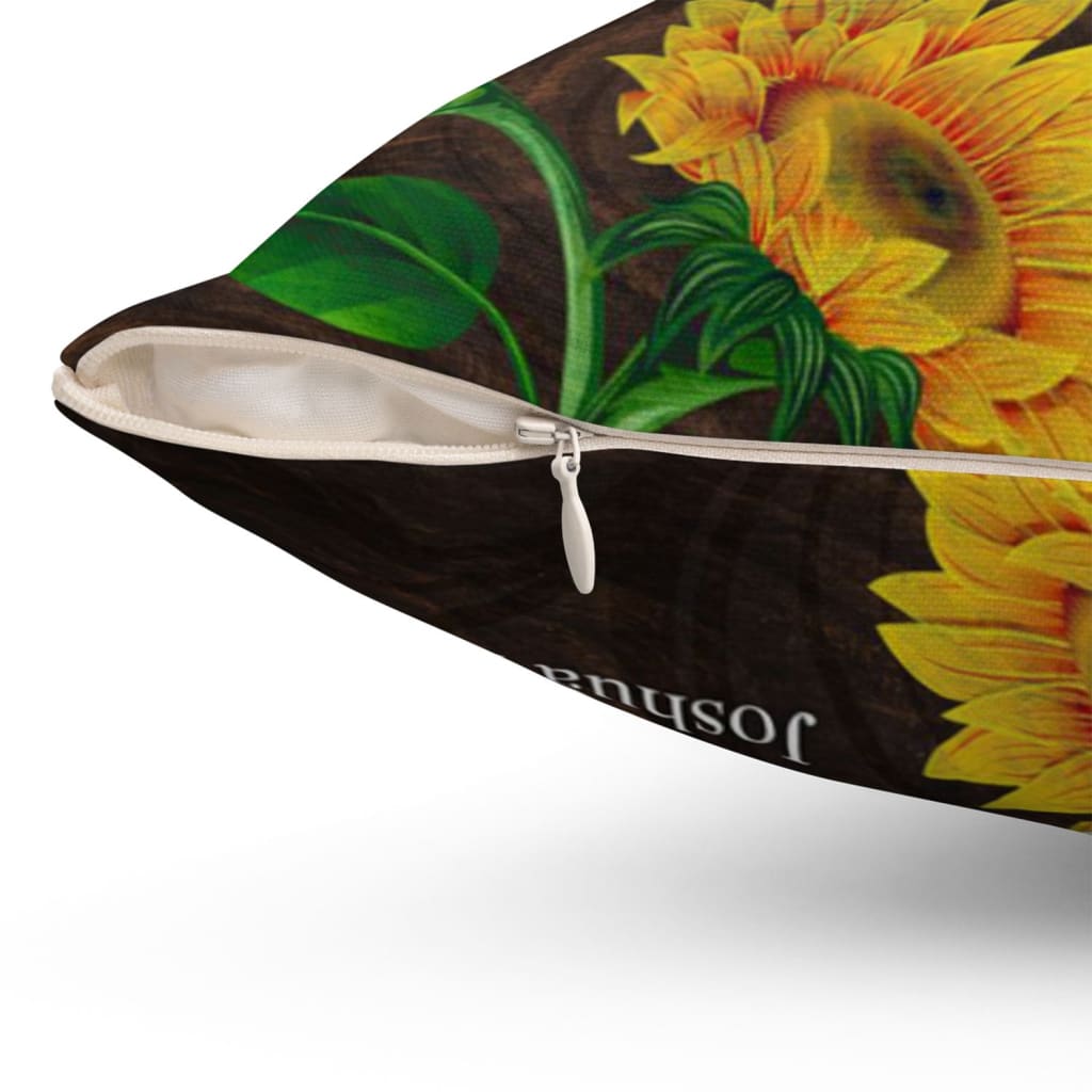 Sunflower, As For Me And My House Joshua 2415 Christian Pillow