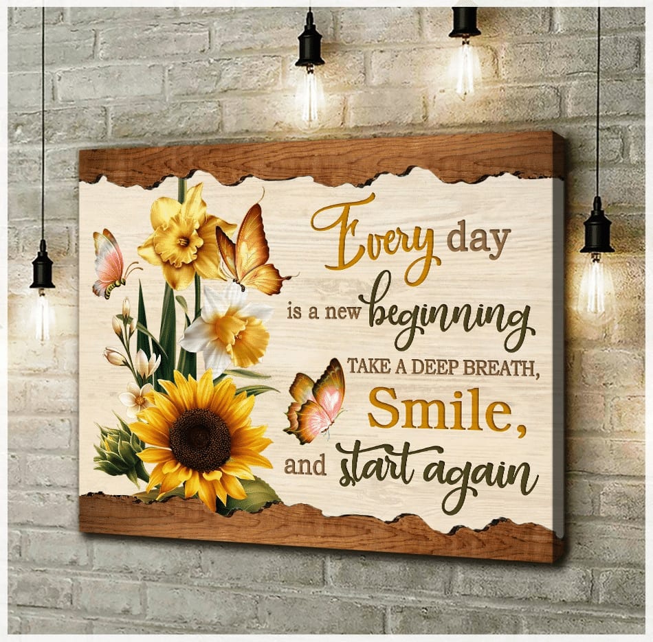 Sunflower Everyday Is A New Beginning Canvas - Canvas Decor Ideas