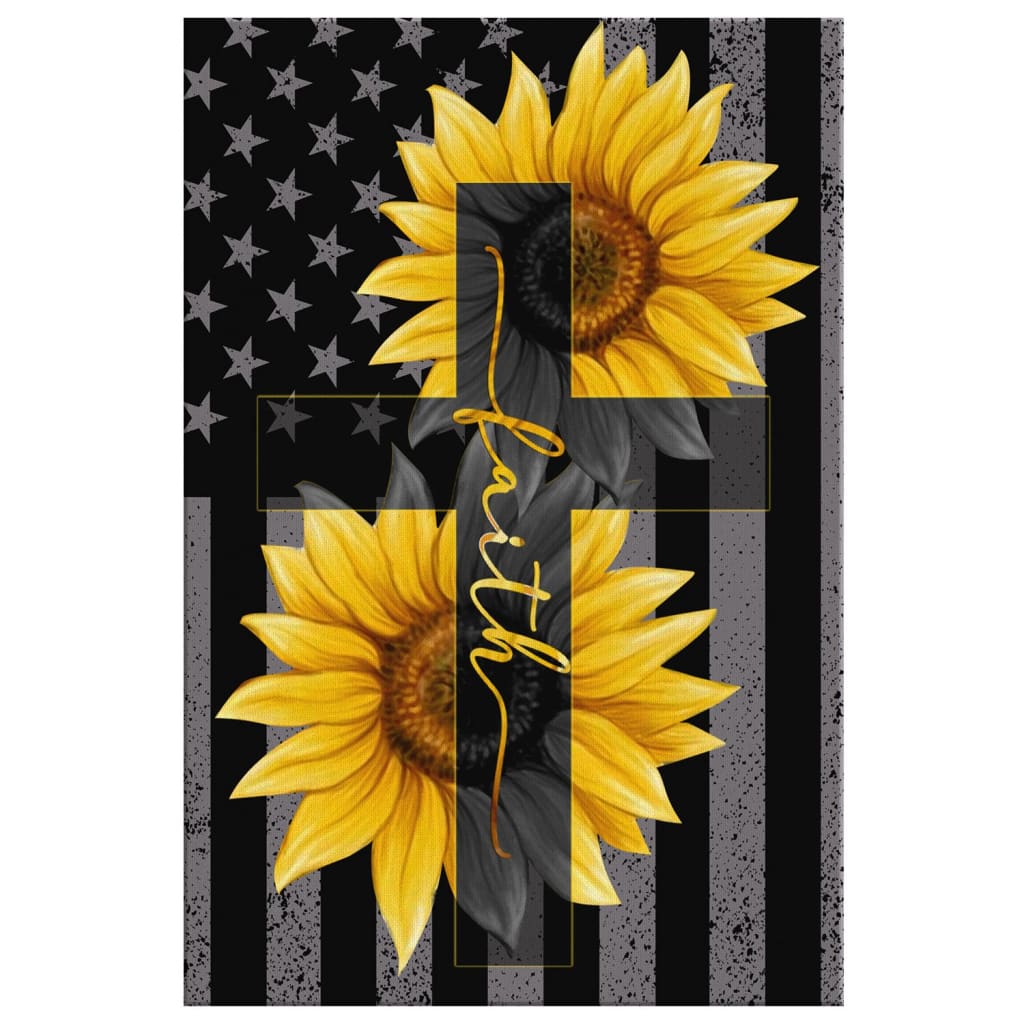 Sunflower Faith Cross Canvas Wall Art - Christian Canvas Prints - Bible Verse Canvas