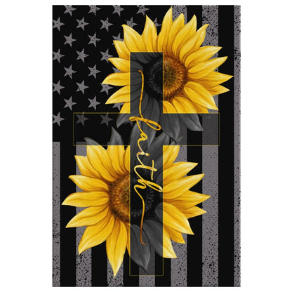 Sunflower Faith Cross Canvas Wall Art - Christian Canvas Prints - Bible Verse Canvas