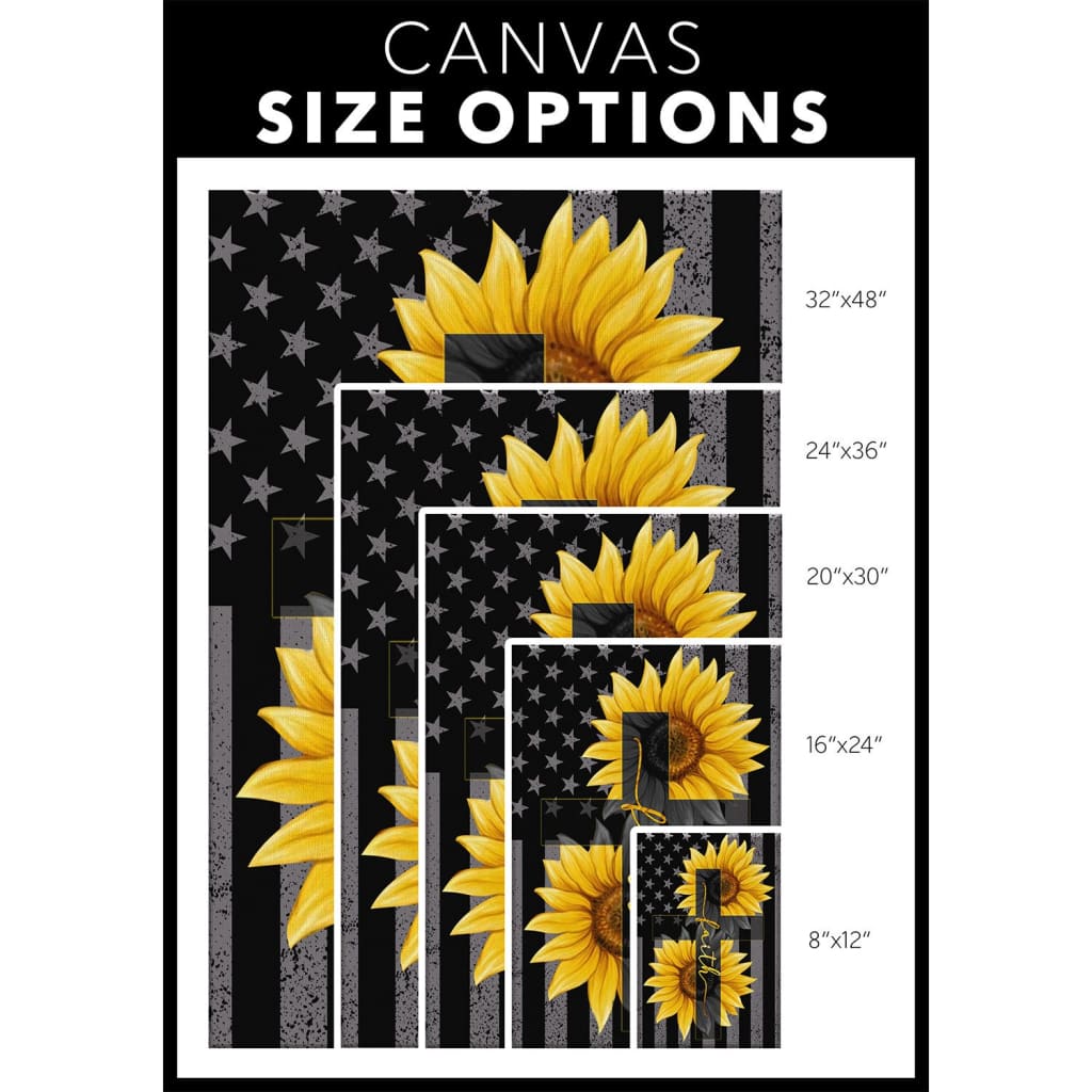 Sunflower Faith Cross Canvas Wall Art - Christian Canvas Prints - Bible Verse Canvas
