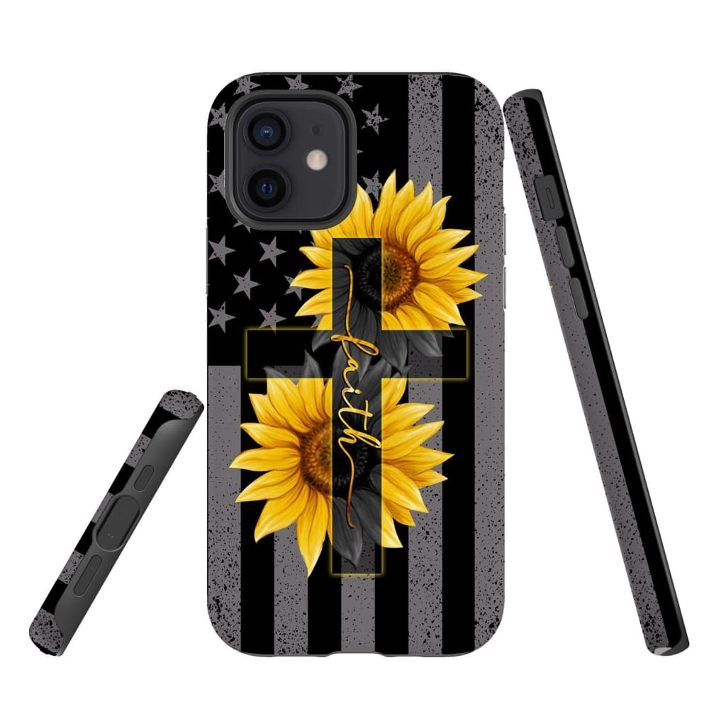 Sunflower Faith Cross Phone Case - Christian Phone Cases- Iphone Samsung Cases Christian
