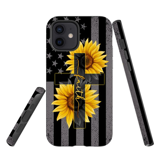 Sunflower Faith Cross Phone Case - Christian Phone Cases- Iphone Samsung Cases Christian