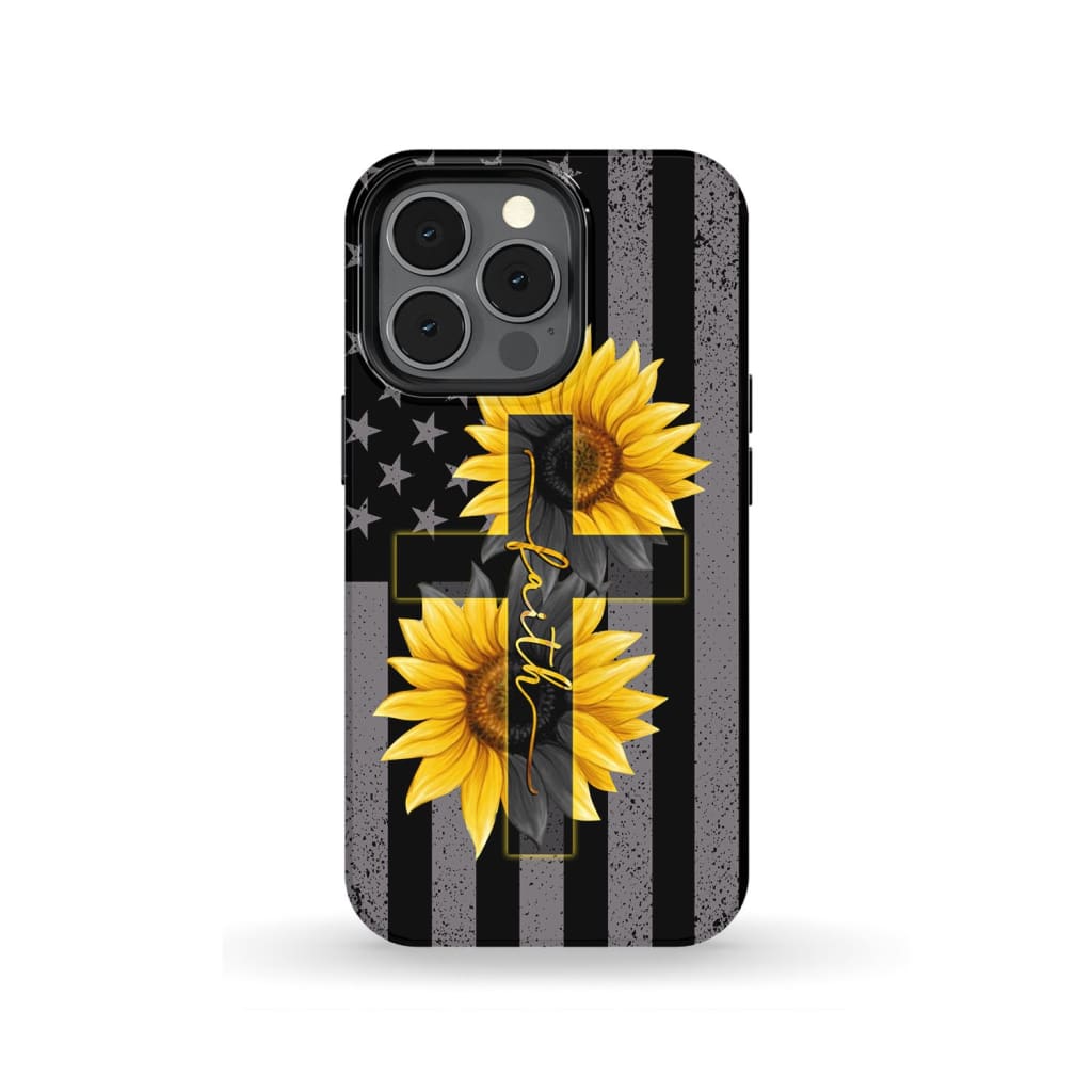 Sunflower Faith Cross Phone Case - Christian Phone Cases- Iphone Samsung Cases Christian