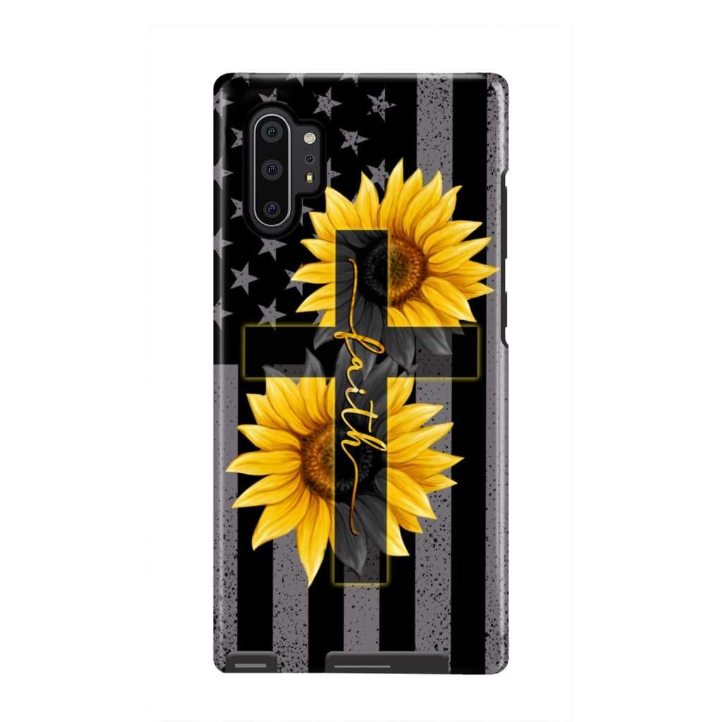 Sunflower Faith Cross Phone Case - Christian Phone Cases- Iphone Samsung Cases Christian