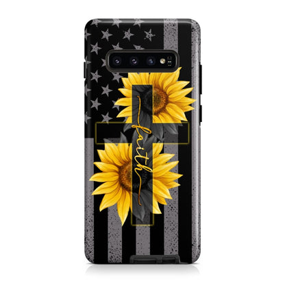 Sunflower Faith Cross Phone Case - Christian Phone Cases- Iphone Samsung Cases Christian