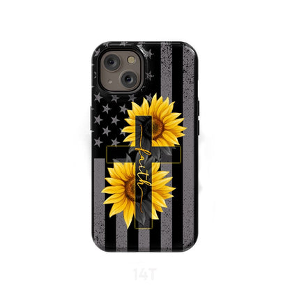 Sunflower Faith Cross Phone Case - Christian Phone Cases- Iphone Samsung Cases Christian