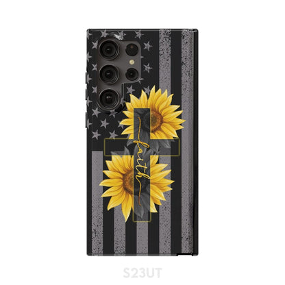 Sunflower Faith Cross Phone Case - Christian Phone Cases- Iphone Samsung Cases Christian