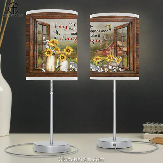Sunflower Fog Today Only Happens Once Make It Amazing Table Lamp Art - Christian Lamp Art Decor - Bible Verse Table Lamp