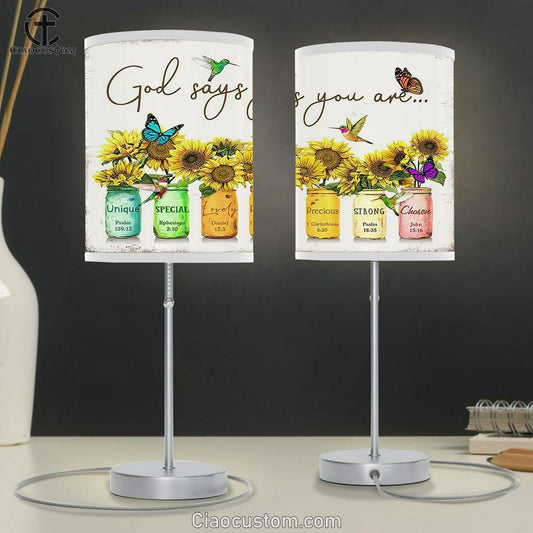 Sunflower God Says You Are Table Lamp For Bedroom Decor