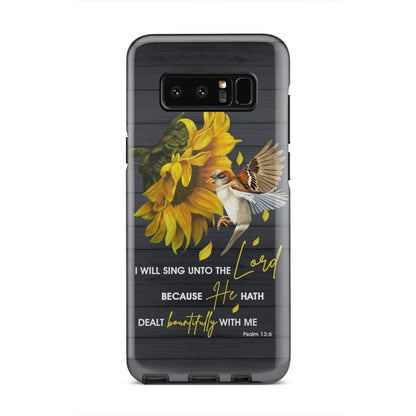 Sunflower Sparrow - I Will Sing Unto The Lord Psalm 136 Kjv Bible Verse Phone Case - Inspirational Bible Scripture iPhone Cases