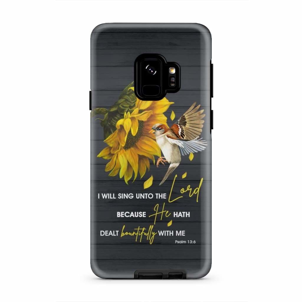 Sunflower Sparrow - I Will Sing Unto The Lord Psalm 136 Kjv Bible Verse Phone Case - Inspirational Bible Scripture iPhone Cases