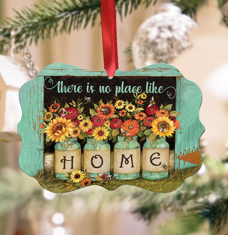 Sunflower There Is No Place Like Home Faith Ornament - Christmas Ornament - Ciaocustom