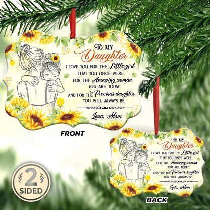  Sunflower To My Daughter 3 Metal Ornament - Christmas Ornament - Christmas Gift